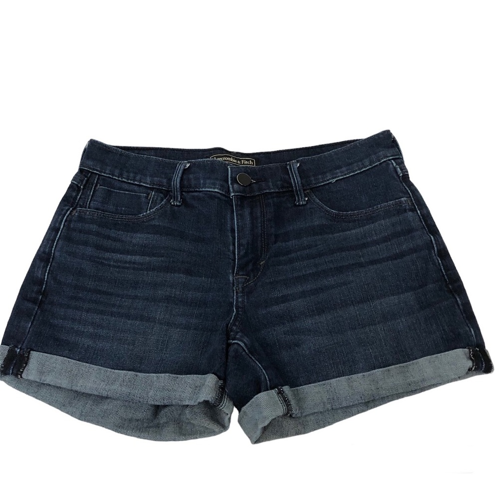 Abercrombie & Fitch Denim Jean Shorts Womens Size 25 Waist 29” Blue Cuffed